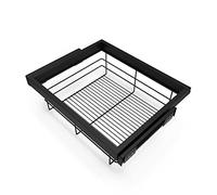 Emuca - Kit de cesta de alambre y bastidor de guías con cierre suave para armario, regulable, módulo 600mm, Negro texturizado