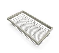 EMUCA - Kit de Cesta de Alambre y Bastidor de guías con Cierre Suave para Armario, Regulable, módulo 900mm, Gris Piedra
