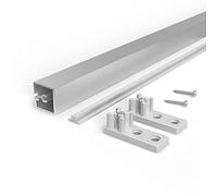 Emuca - Kit de travesaño Albeam para muebles de cocina, Atornillar, Anodizado mate, Aluminio y Plástico