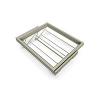 EMUCA - Kit de Zapatero metálico y Bastidor de guías Cierre Suave para Armario, Regulable, módulo 600mm, Gris Piedra