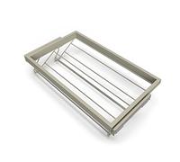Emuca - Kit de zapatero metálico y bastidor de guías cierre suave para armario, regulable, módulo 800mm, Gris piedra