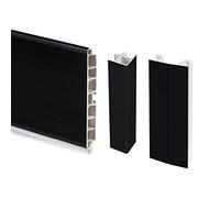 Emuca - Kit de zócalos para cocina, con accesorios de unión, altura 150 mm, 2 barras de 2,35 m, plástico, negro
