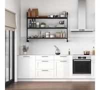 Emuca - Kit estructura modular Zero con herrajes para el montaje de fijación a pared, Pintado negro texturizado, 1 kit