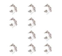 Emuca - Lote de 10 bisagras codo X91 apertura 165 grados con cierre suave y suplementos Euro, Altura 0, Acero, Niquelado