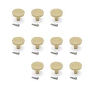 EMUCA - Lote de 10 pomos para mueble, diámetro 30mm, Aluminio, Oro