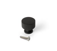 EMUCA - Lote de 10 pomos para mueble, diámetro 30mm, Aluminio, Pintado negro