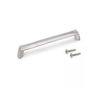 EMUCA - Lote de 10 tiradores para mueble, L142mm, intereje 128mm, Zamak, Níquel satinado
