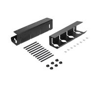 Emuca - Lote de 2 bandejas organizadoras de Cables para Debajo de la Mesa, recogecables para Escritorio, Largo 430 mm, Acero, Pintado Negro