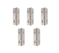 Emuca Bisagras de seguridad para puertas 150x80 mm – Lote de 5 – Antipalanca, acero níquel satinado