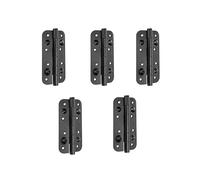 Emuca - Lote de 5 bisagras de seguridad para puertas, 150x80mm, Bisagras antipalanca con cantos redondos, sin remate, acero, negro