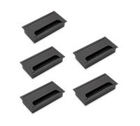 EMUCA - Lote de 5 pasacables para mesa Quadrum, rectangular, 160x80mm, para encastrar, Aluminio, Pintado blanco