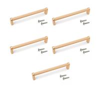 EMUCA - Lote de 5 tiradores para mueble, L173mm, intereje 160mm, Aluminio, Pintado oro