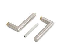 EMUCA - Manivelas para cerraduras de puertas de cristal de paso, forma L-R, acero inoxidable