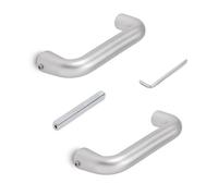 EMUCA - Manivelas para cerraduras de puertas de paso de cristal, forma U, Aluminio, Acabado anodizado mate