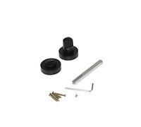 EMUCA - Muletilla para puertas correderas de interior, lote de 5 condenas con roseta D.35 mm, zamak, Negro