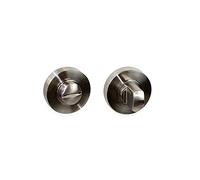 Emuca - Muletilla para puertas correderas de interior, lote de 5 condenas con roseta D.35 mm, zamak, Níquel satinado