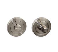 EMUCA - Muletilla para puertas correderas de interior, lote de 5 condenas con roseta D.50 mm, zamak, Níquel satinado