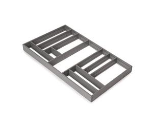 EMUCA Organizador cajones escritorio y cocina, Separadores de cajones 900x500, Aluminio, Gris antracita