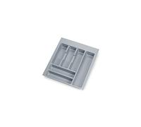 Emuca Organizador de cubiertos módulo 45cm – 6 compartimientos, plástico gris