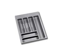 EMUCA - Organizador de Cubiertos, Organizador cajón de Cocina, cubertero, 6 compartimientos, módulo 45cm, Plástico, Gris