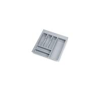 EMUCA - Organizador de Cubiertos, Organizador cajón de Cocina, cubertero, 6 compartimientos, módulo 50cm, Plástico, Gris