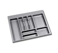 EMUCA - Organizador de Cubiertos, Organizador cajón de Cocina, cubertero, 8 compartimientos, módulo 70cm, Plástico, Gris