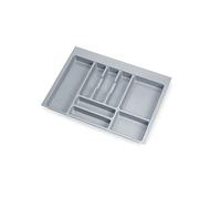EMUCA - Organizador de Cubiertos, Organizador cajón de Cocina, cubertero, 8 compartimientos, módulo 70cm, Plástico, Gris