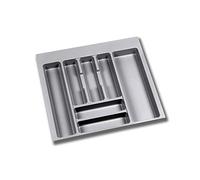 EMUCA - Organizador de Cubiertos, Organizador cajón de Cocina, cubertero, 7 compartimientos, módulo 60cm, Plástico, Gris