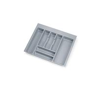 EMUCA - Organizador de Cubiertos, Organizador cajón de Cocina, cubertero, 7 compartimientos, módulo 60cm, Plástico, Gris