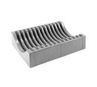 EMUCA - Organizador de Platos para Muebles con Capacidad para 13 Platos, Soporte para Platos cajón,Plástico Gris, Plástico