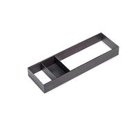 EMUCA - Organizadores de cajones, Organizador cajón baño, Armario, Maquillaje y Cocina, Separadores de cajones, 150x470 mm, Gris Antracita, Acero y Madera