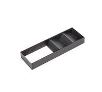 Emuca - Organizadores de cajones, Organizador cajón baño y cocina, Separadores de cajones, 150x470 mm, Gris antracita, Acero y Madera