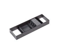 Emuca - Organizadores de cajones, Organizador cajón cocina portacuchillos, 150x470 mm, Gris antracita, Acero y Madera