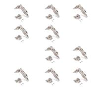 Emuca - Pack de 10 bisagras rectas X91 apertura 165 grados con cierre suave y suplementos Euro, Altura 0, Acero, Niquelado
