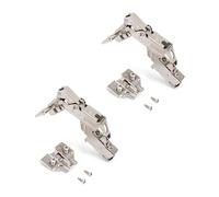 Emuca - Pack de 2 bisagras de cazoleta Ø35mm 165° cierre suave para puerta arremetida y suplementos Euro con regulación excéntrica