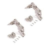 Emuca - Pack de 2 bisagras de cazoleta Ø35mm 165° cierre suave para puerta arremetida y suplementos para atornillar con regulación excéntrica