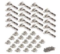 Emuca - Pack de 20 bisagras codo X91. Ø35mm. Apertura 105°, cierre suave para puerta semi-solapada y suplementos Euro con regulación excéntrica.