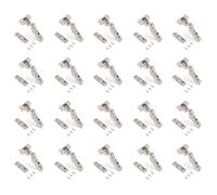 Emuca - Pack de 20 bisagras codo X91 con cierre suave y suplemento recto para atornillar, Altura 1, Acero, Niquelado