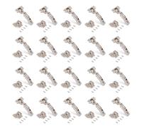 Emuca - Pack de 20 bisagras rectas X91. Ø35mm. Apertura 105° cierre suave para puerta solapada y suplementos para atornillar con regulación excéntrica