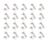 Emuca - Pack de 20 bisagras súper codo x91. Ø35mm. Apertura 105°, cierre suave para puerta arremetida y suplementos para atornillar con regulación excéntrica.