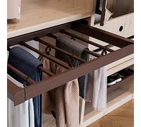 EMUCA Pantalonero extraible, regulable, módulo de 900 mm, 7 varillas, Aluminio y Acero, color moka, 900mm