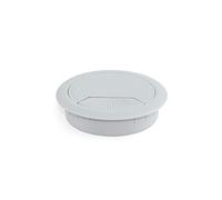 Emuca - Pasacables de mesa circular Ø60mm de plástico gris, tapa pasacables encastrable en mesa de oficina/escritorio, lote de 20