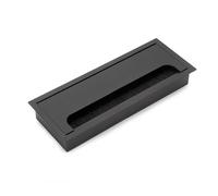 EMUCA - Pasacables para mesa Quadrum, rectangular, 269x80mm, para encastrar, Aluminio, Pintado negro