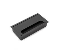 Emuca - Pasacables para Mesa, Rectangular, 160x80mm, para encastrar, Aluminio, Pintado Negro