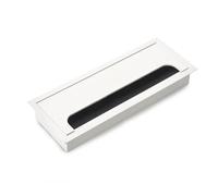 Emuca - Pasacables para mesa, rectangular, 269x80mm, para encastrar, Aluminio, Pintado blanco