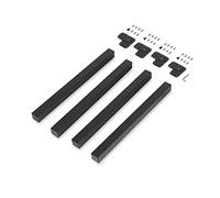 Emuca - Patas cuadradas para mesa, 50x50, H710mm, Kit de 4 patas de escritorio, Acero, Pintado negro, Acero