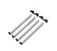 EMUCA - Patas de Mesa Regulables Ø60x830mm, Kit de 4 Patas de Acero, Altura Regulable 830-850mm, Acabado Blanco