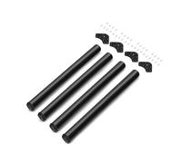 EMUCA - Patas de Mesa Regulables Ø60x830mm, Kit de 4 Patas de Acero, Altura Regulable 830-850mm, Acabado Negro
