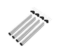 EMUCA - Patas de Mesa Regulables Ø60x830mm, Kit de 4 Patas de Escritorio, Acero, Altura Regulable 710-730mm, Acabado Cromado