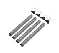 Emuca - Patas de mesa regulables Ø60x830mm, Kit de 4 patas de escritorio, Acero, altura regulable 830-850mm, pintado aluminio